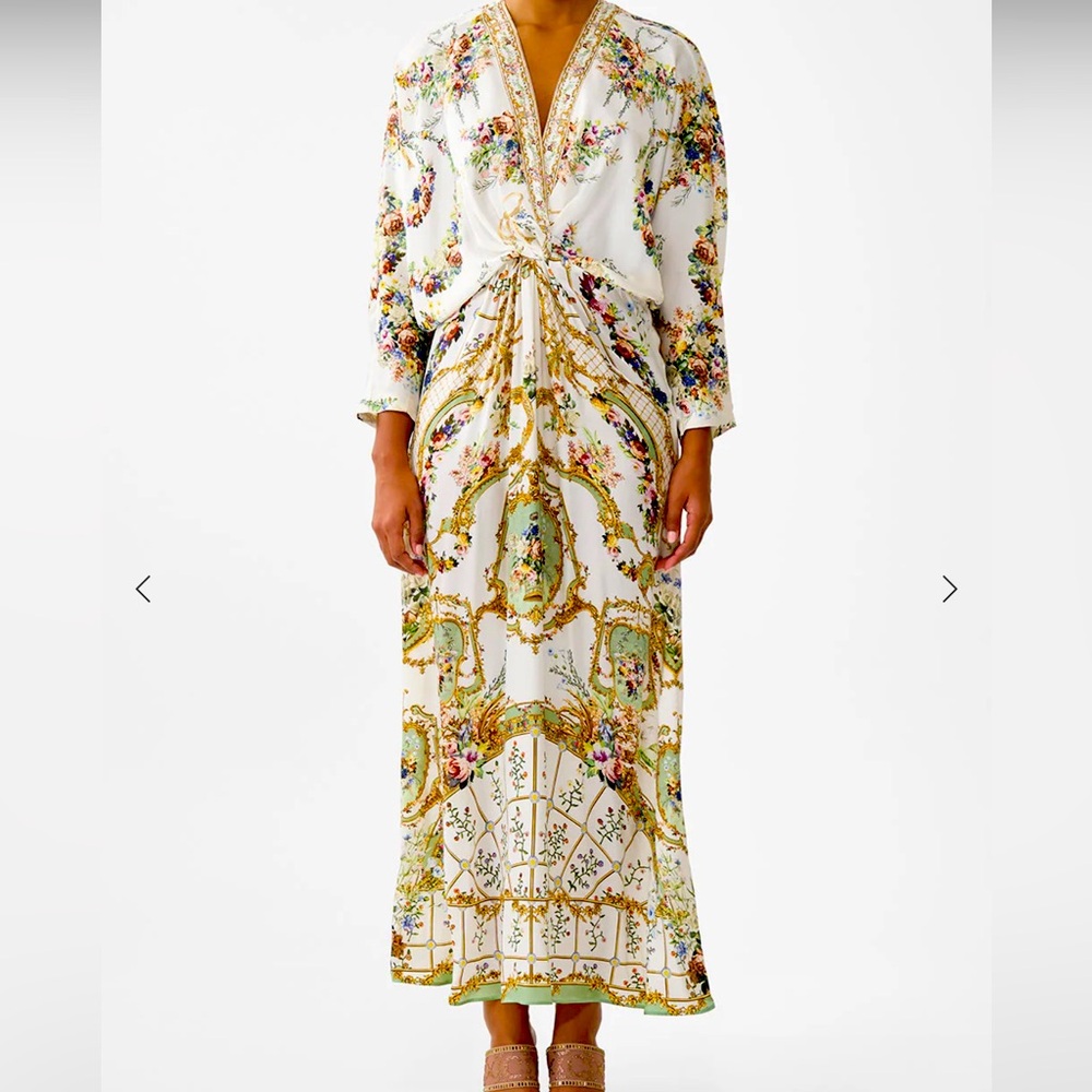 Camilla White and Gold Maxi Dress